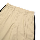[UNISEX] Satin-Trimmed Racing Trousers (Beige)
