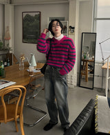 レッドドライデニムパンツ/Red dray denim