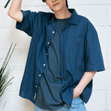 スタンダードステッチリネンシャツ/Standard Stitch Linen Shirt S78 Blue