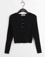 Papi Two-Way reversible Balletcore Ribbon Long-Sleeved Knitwear