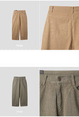 リープワイドピーチナッピングコットンパンツ/leap wide peach napping ccotton pants 2color