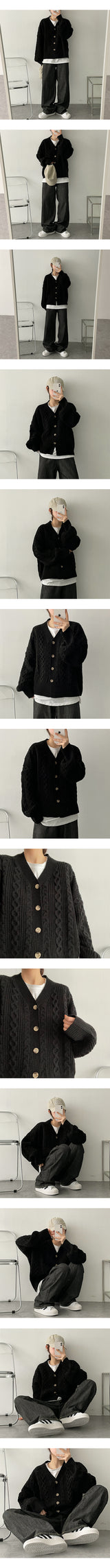 ネードボクシーツイストニットカーディガン / Nade Boxy Twisted Knitted Cardigan