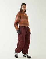 グラデーションクロップセーター/GRADATION CROP SWEATER BROWN ORANGE