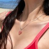 グラスハートネックレス/GLASS HEART NECKLACE(PINK)