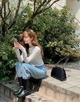 Basic Crop Long Sleeve T-shirt (3color)