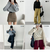 Half High-Neck Half Zip-Up Knitwear