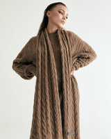 ALPACA CABLE KNIT MUFFLER & ONEPIECE SET - COCOA (6635997102198)