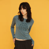 パッセテンプスロングスリーブTシャツ / PASSE TEMPS LONG SLEEVE TEE_BLUE GREEN