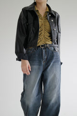 レザートラッカージャケット / Leather Trucker Jacket (2color)
