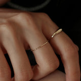 14K gold square chain ring (6679682646134)