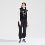 トグルボタンエコファームートンショートベスト/TOGGLE BUTTON ECO FUR MUSTANG SHORT VEST_BLACK