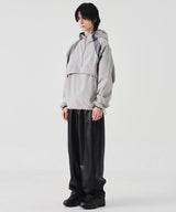COATED OVERSIZED WIDE PANTS (BLACK)
