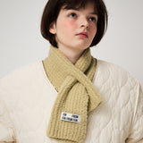 FLUFFY KNIT MUFFLER, MOS GREEN