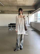モルディサマーシースルークーリング長袖カーディガン / Moldy summer see-through cooling long-sleeved cardigan