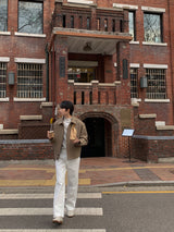 LMN Retro Semi Wide White Jeans (white)