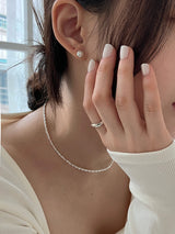 [92.5silver] crack pearl earrings