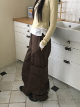 Minka Bag Ribbon Shirring Pintuck Cotton Cargo Pants