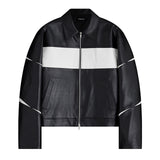 スリットレザージャケット / Slit Leather Jacket (Black)