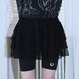 0 8 ティアードスカートレギンス / 0 8 tiered skirt leggings  - BLACK