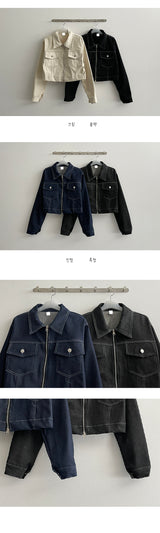 エンボッスドポケット2wayカラージャケット / embossed pocket two-way collar jacket