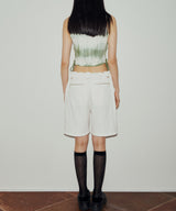 ダイドレースアップノースリーブ / DYED LACE-UP SLEEVELESS (GREEN)