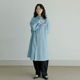 リネンロングシャツ / unisex long shirts bright denim