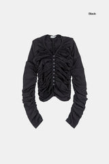 Clover shirring crop cardigan