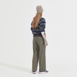 カシミアウールブレンドストライプニットプルオーバー/CASHEMERE WOOL BLENDED STRIPE KNIT PULL OVER_NAVY
