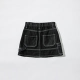 スティッチデニムミニスカート / STITCH POINT DENIM MINI SKIRT - BLACK