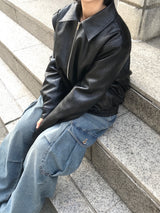 vintage fur two-way blouson jumper