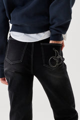 CHERRY SPAN SLIM-FIT DENIM PANTS [BLACK]
