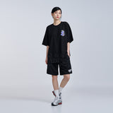 MINI BABY FACE PURPLE DINOSAUR SHORT SLEEVE T-SHIRT BLACK