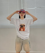 ドッグショートスリーブTシャツ/Dog Selfie Short Sleeve T-shirt (3color)