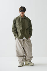 ロゴカラーコットンベーシックジャケット/BSR2223FWJK065 LOGO COLLAR COTTON BASIC JACKET KHAKI