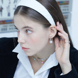 CHECK GLITTER TWEED HAIRBAND_WHITE