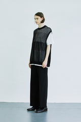 グラデーションパンチングニットベスト/gradation punching knit vest black