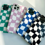 Checkerboard Black Iphone Hard case (6674344378486)