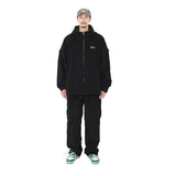 コーデュロイフードジャケット (BLACK)