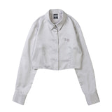 RHロゴサテンクロップシャツ / RH LOGO SATIN CROP SHIRTS