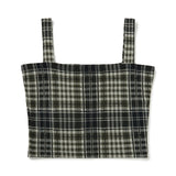 Layered Check Knit Set [GREEN] (6618775158902)