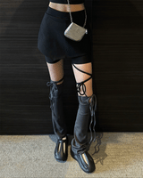 Unbalance strap cotton leg warmer (2 Color`)