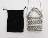 フェディンメタルパールビーズパールトートクロスバッグ/Pedin Metal Pearl Bead Pearl Tote Crossbody Bag