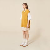 V NECK KNIT VEST_MUSTARD (6610810044534)