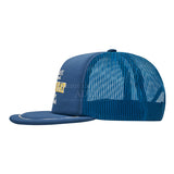 SLOGAN EMBOSSING TRUCKER BALL CAP BLUE