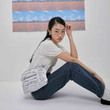 Luna shirring cross baga (silver) (6684442525814)