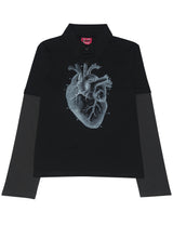 Heart PK layered long sleeve BLACK