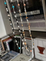 ASCLO Smile & Skull Beads Necklace (2color)