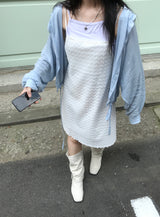 Layered Punching Mini Dress