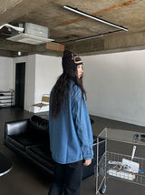 Bold denim loose fit shirt