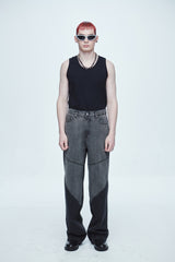 ハイパー ブラッシュ ウォッシング ワイド デニムパンツ / Hyper Brush Washing Wide Denim Pants Black